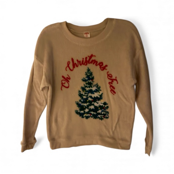 Sweaters - Christmas sweater tan Christmas tree